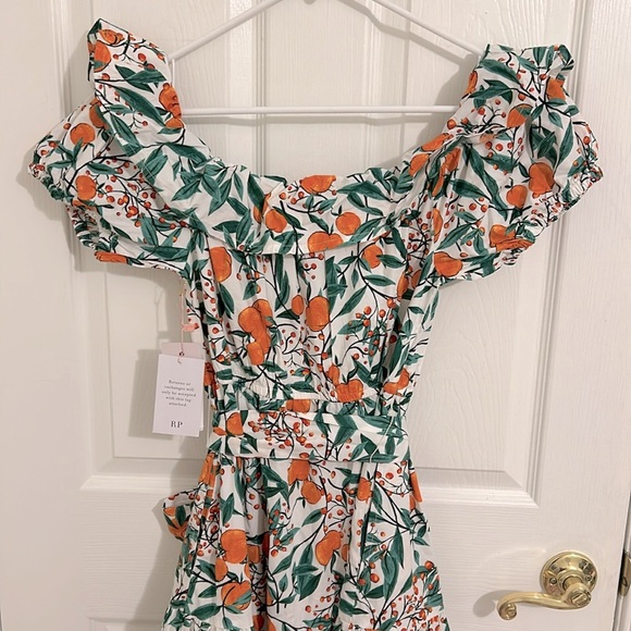 Rachel Parcell Printed Cotton Shirt Dress In Orange Blossom Cream NWT Size 0 - Picture 13 of 16